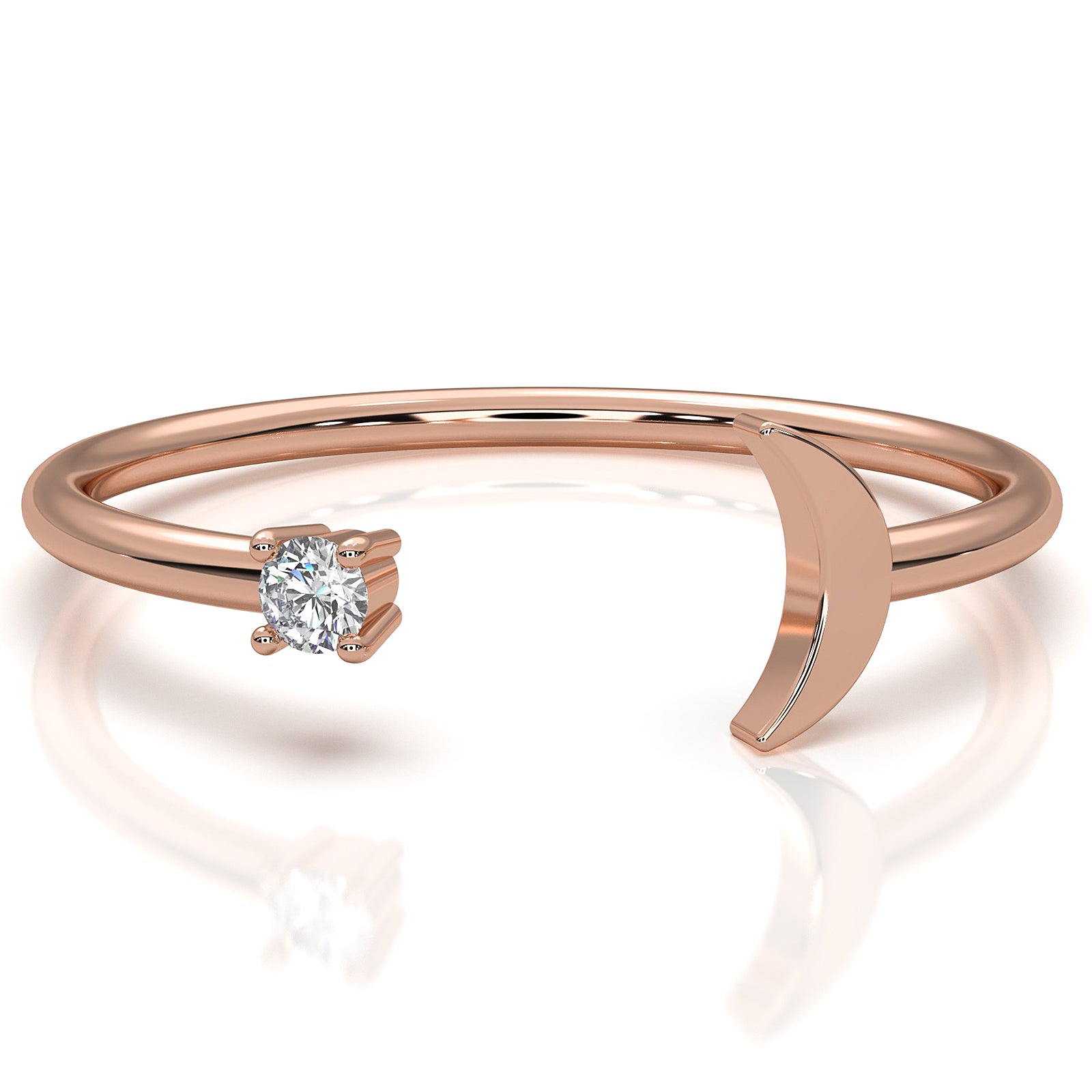 Stackable Petite Prong Set Round Lab Diamond Fashion Ring 0.03ctw.